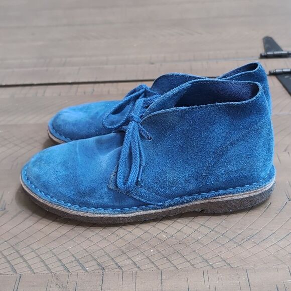 J CREW CREW CUTS UNISEX MACALISTER Blue Suede BOOTS SZ K2 - Picture 2 of 8